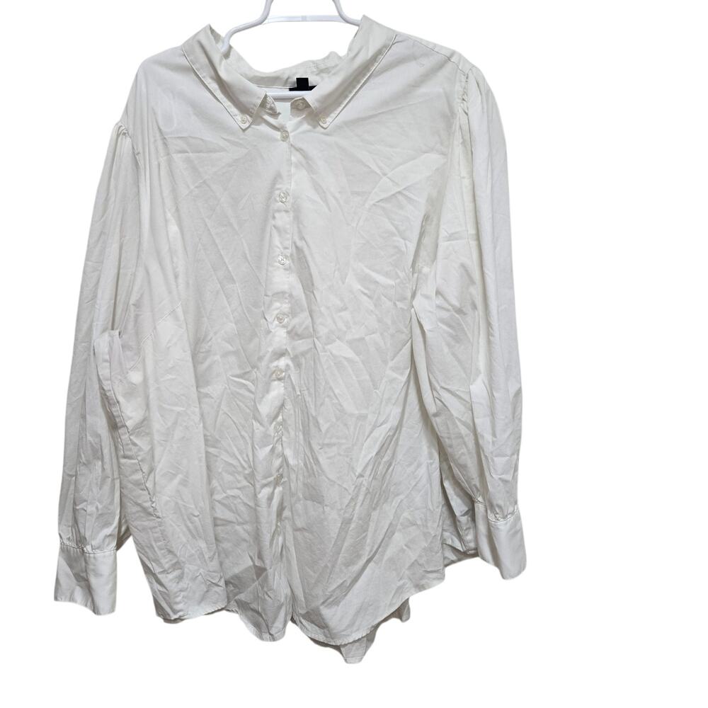 Torrid 6X White Stretch Poplin Button Front Shirt Plus Size